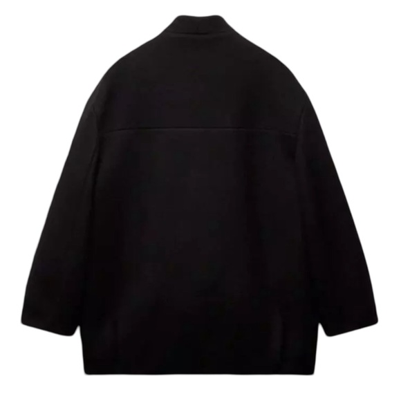 ZARA • Black Manteca Wool Bomber Jacket Coat Made In Italy - Picture 3 of 11